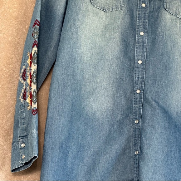 Johnny Was 3J Workshop Embroidered Denim Dress - Picture 3 of 13